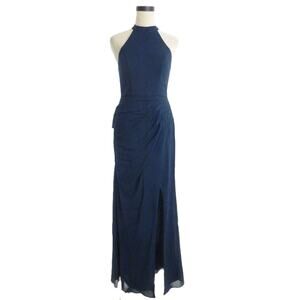 NWT Azazie Galicia Navy Halter Dress Size A6